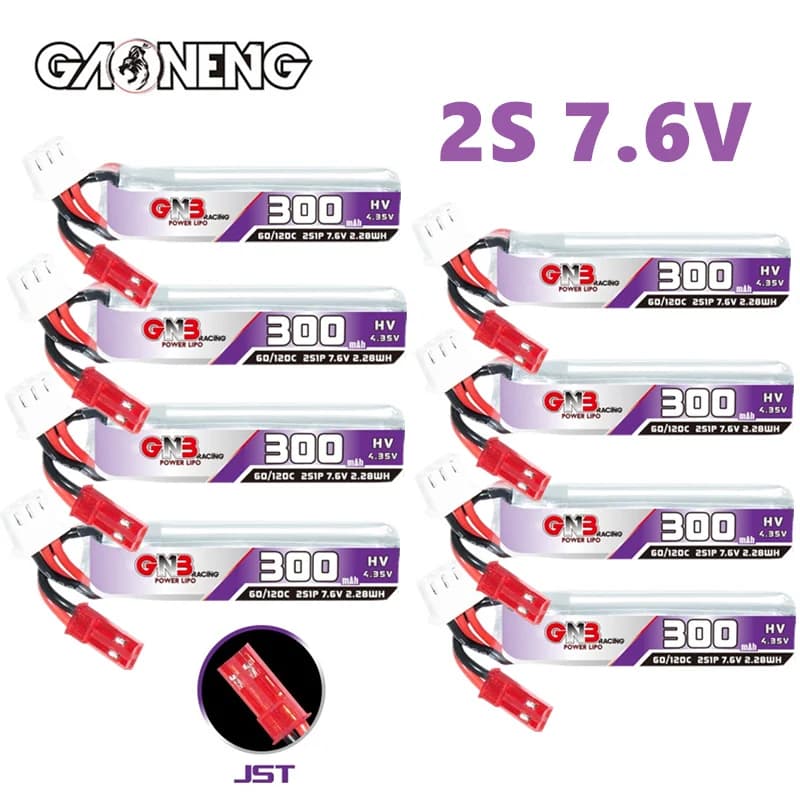 GAONENG GNB 2S 7.6V 300mAh 60C/120C Lipo Batteria Per Giocattoli di Controllo Remoto Modello UAV FPV Drone 7.6V Batteria Con Spina JST