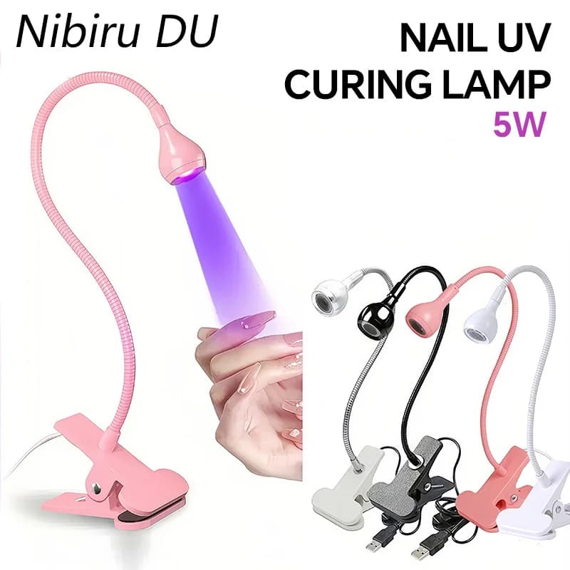 Asciugatore per unghie UV a LED multifunzionale con clip flessibile da scrivania Mini lampada USB portatile per salone di manicure per unghie in gel