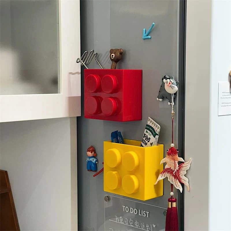 Cannuccia da cucina con scatola portaoggetti magnetica creativa per frigorifero, contenitore per stoviglie con pellicola trasparente, organizer da cucina, decorazioni a tema natalizio