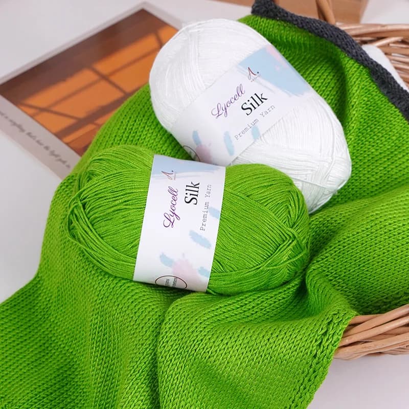 10 pezzi, 500g totali, filato di cotone fine Tencel a 6 fili per neonati e bambini, per maglioni fai da te tessuti a mano per primavera ed estate