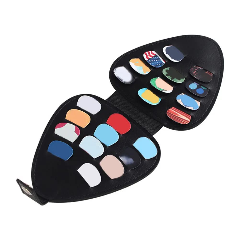 1Pcs Guitar Picks Bag 22 Slots Concealed Buckle Design Smooth Surface Prevents Drop Ideal for Acoustic Electric Guitar Ukulele