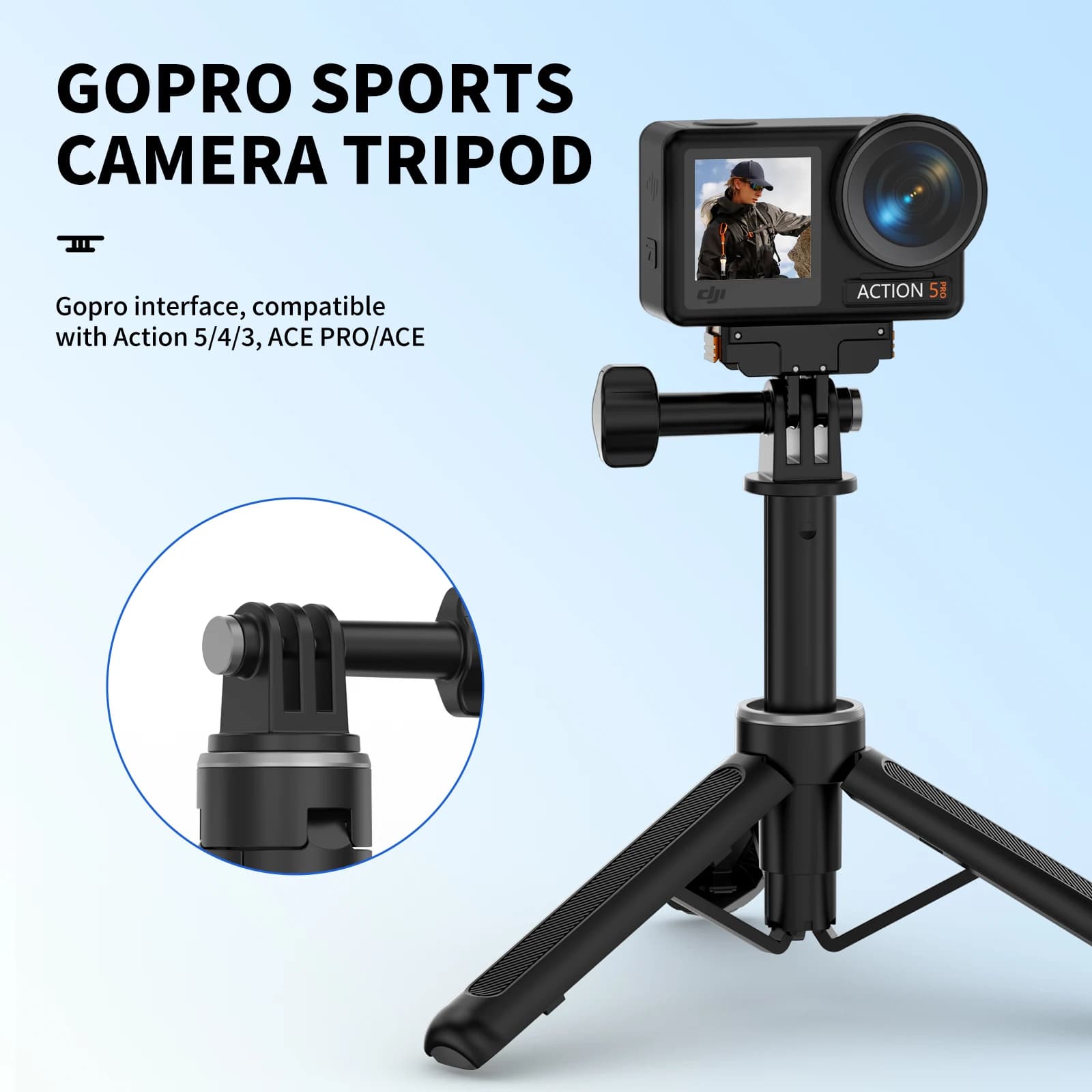 Asta di prolunga magnetica per treppiede per action camera per fotocamere DJI Action 3/4/5 Pro Selfie Stick per Insta360 ACE GoPro