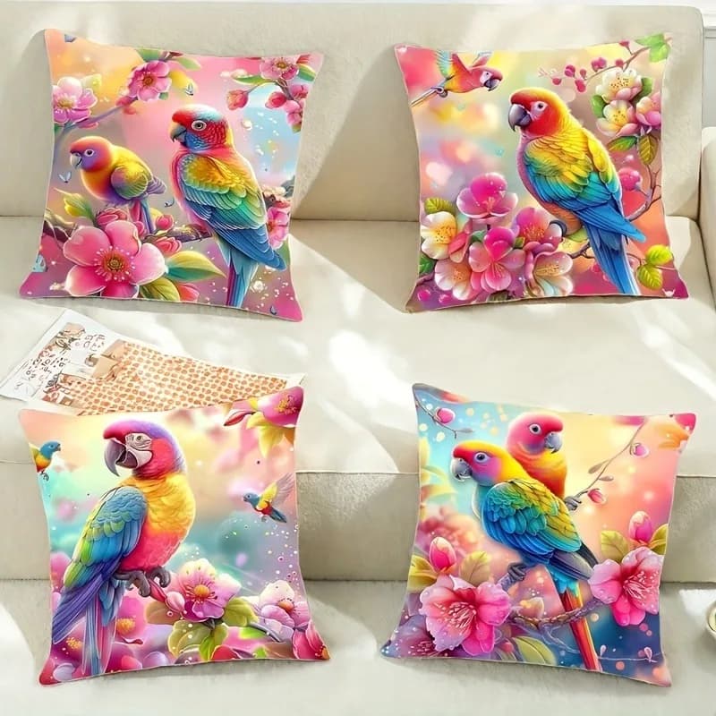 Simple style flower and bird pillowcaseSuitable for sofa car bedroom decorative cushion cover pillow cover