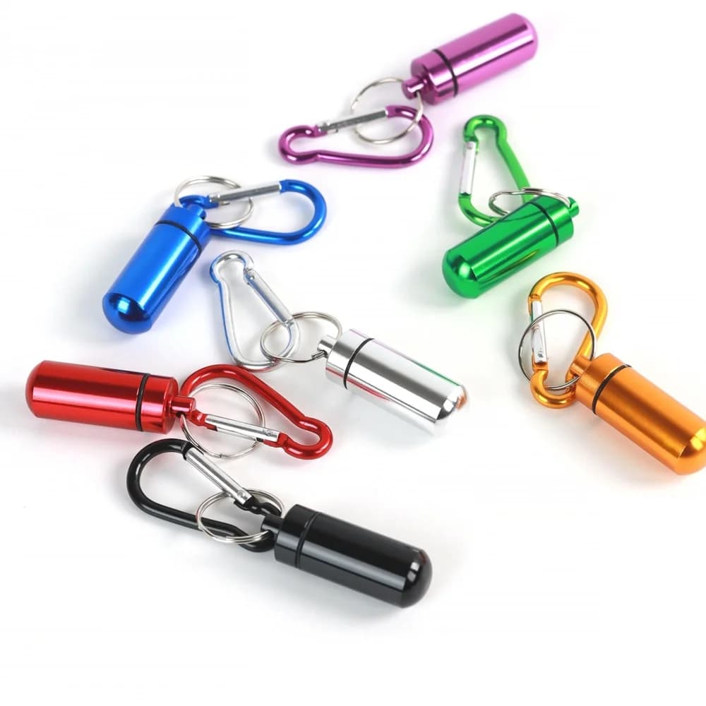 Mini Waterproof Premium Aluminum Wallet, Container Portable Organizer for Vitamins, Fish Oils, Keyrings, Earrings