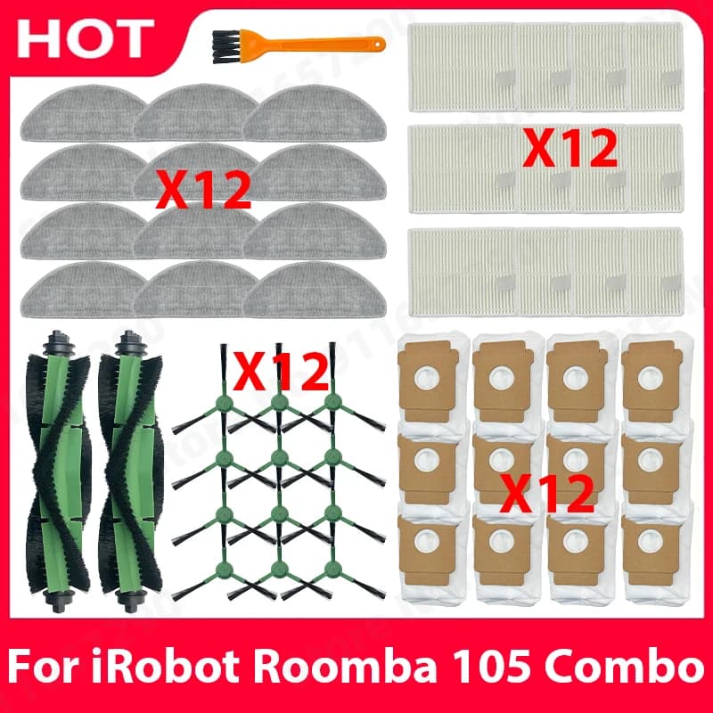 Main Side Brush Roller Mop Filters Dust Bag Spare Parts For iRobot Roomba 105 Combo Robot Vacuum Cleaner Accessories