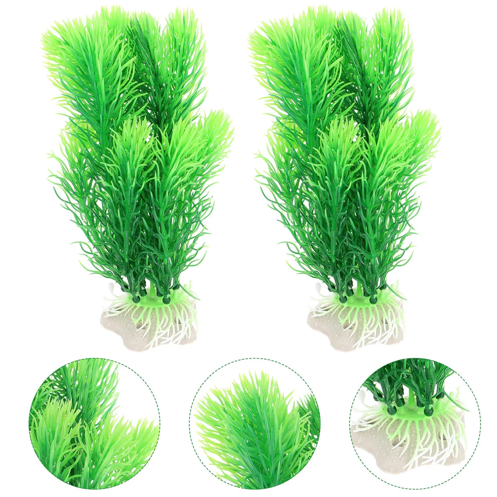 2 pieces simulated water grass aquarium plants aquatic decoration aquarium faux PE ceramic artificial ornament safe for the environment