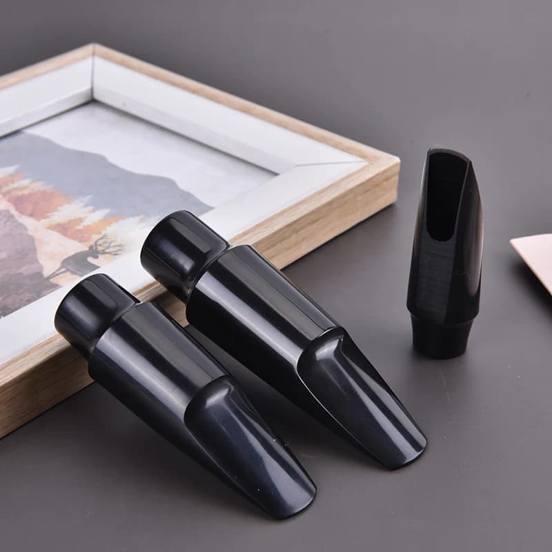 Flute Head, Blowing Mouthpiece Sax Cork Flute Head Professional Soprano/Tenor /Alto Saxophone ABS Plastic Mouthpiece Black