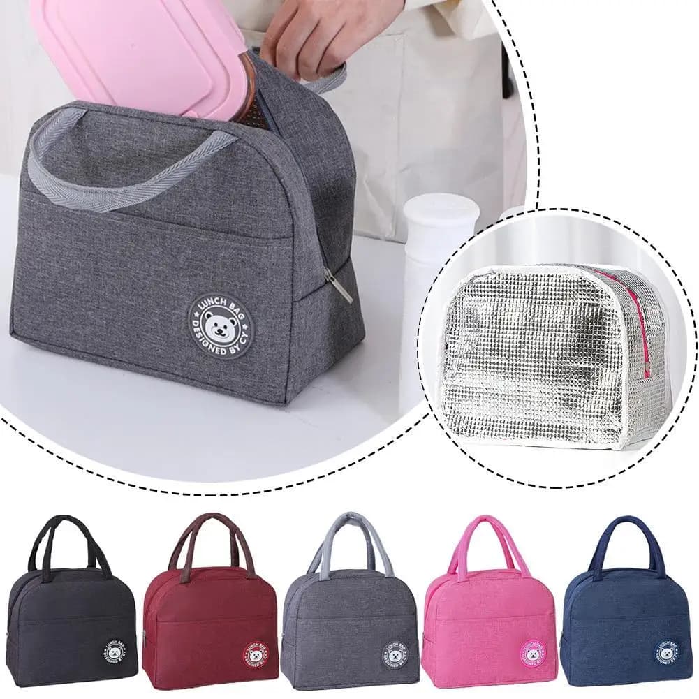 Insulated Lunch Bag Portable Thermal Ice Pack Waterproof Aluminum Foil Cooler Box Student Work Office Picnic Storage Food Tote