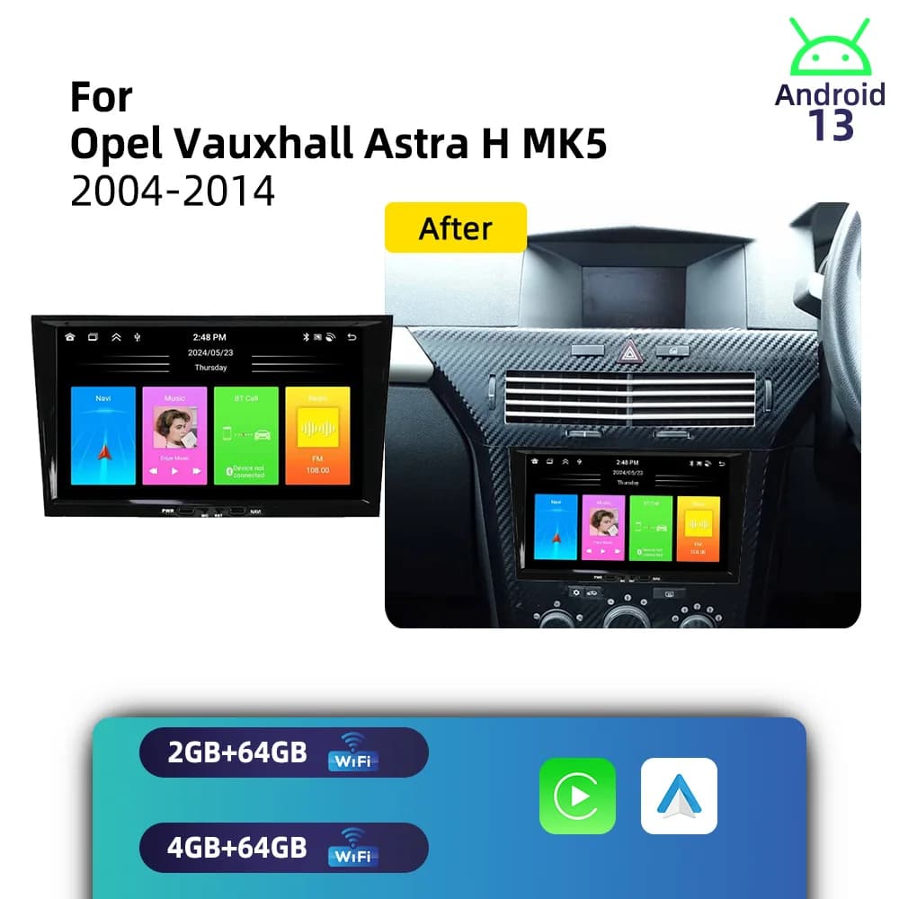 8" Screen Car Multimedia Stereo For Opel Vauxhall Astra H MK5 2004-2014 Carplay Autoradio 2 Din Android Radio GPS WIFI Auto