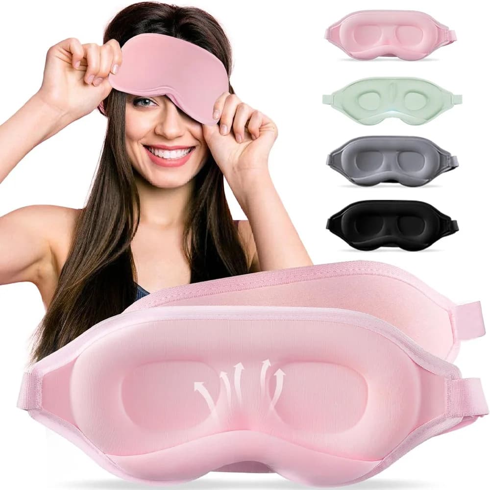 Le maschere per gli occhi da notte a forma 3D per uomo e donna bloccano perfettamente la luce, sono morbide e confortevoli, adatte per i viaggi A-DH