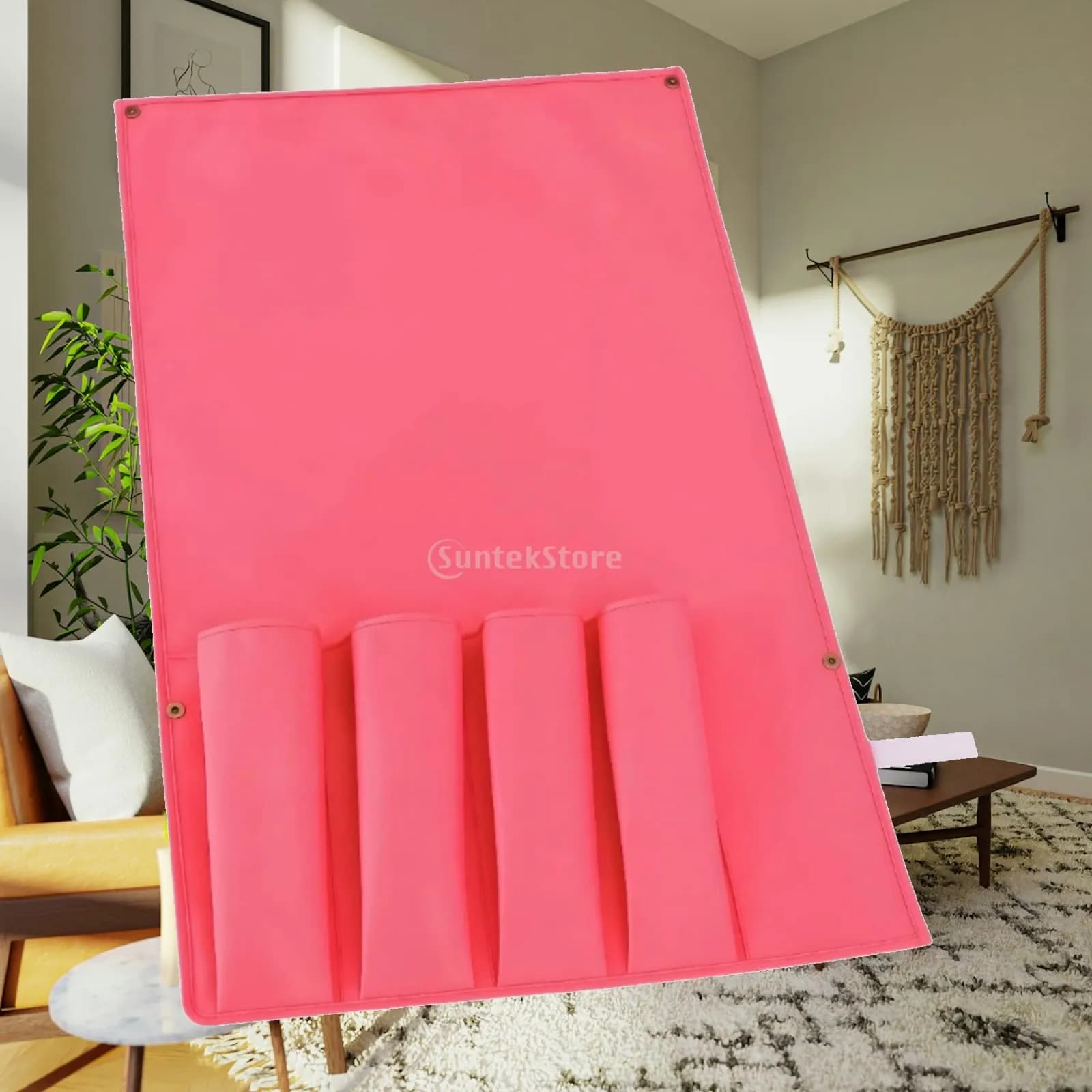Portable Mahjong Tile Pouch Roll Up Storage Bag with Four Compartments Nylon Organizer for Mahjong Game Set Tabletop Accessories