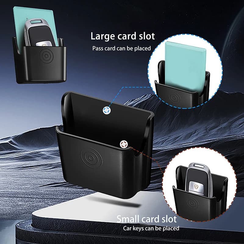 Clip porta chiavi universale per auto, scatola portaoggetti interna per auto, organizer per cruscotto, supporto adesivo per porta chiavi per carte