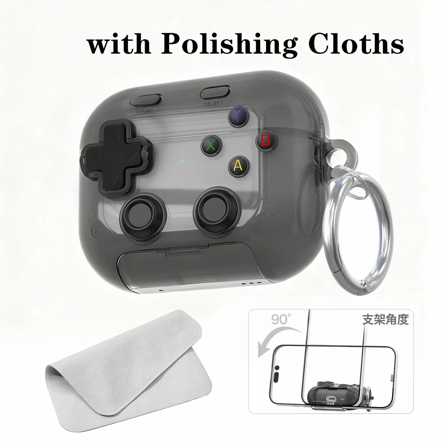 Custodia trasparente in TPU morbido per AirPods Pro 3, design console di gioco 3D con pulsante pressabile, cover protettiva per Apple AirPods Pro 3