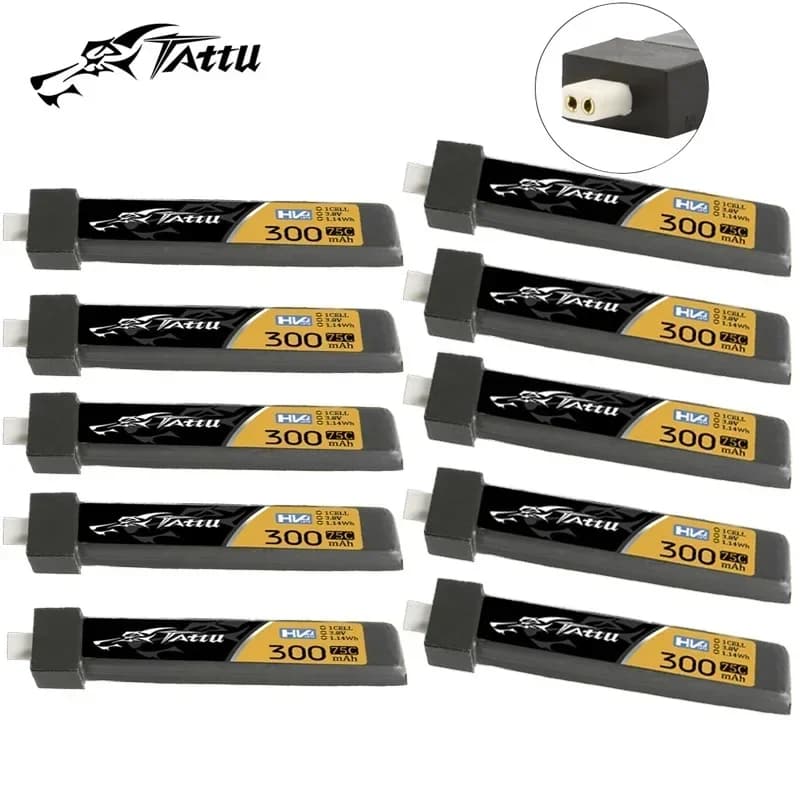 1-10 Pz Aggiornamento TATTU 75C 1S 300mAh 3.8 V Lipo Batteria Per RC Elicottero Quadcopter FPV Racing Drone Parti Con BT2.0 1S BATTERIA