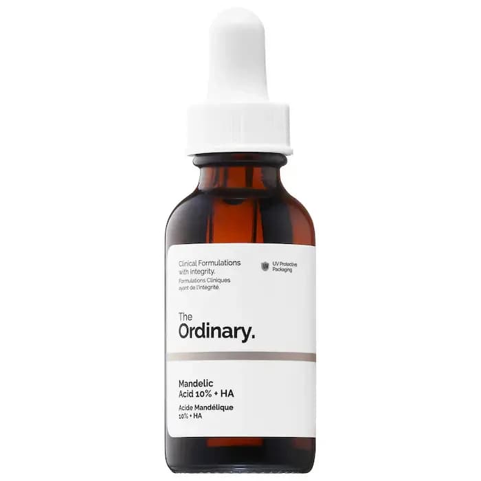 Mandelic Acid 10% + HA Gentle Facial Exfoliating Serum for Hydration Skincare Dullness Uneven Texture Wrinkles Acne Blemishes
