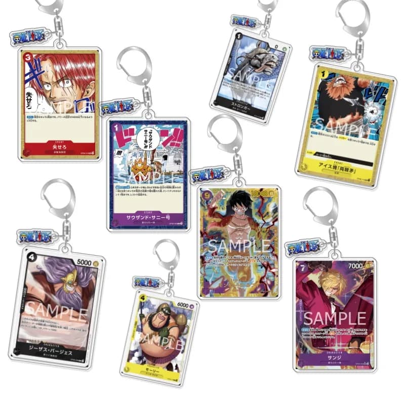 5cm Keychain OP OPTCG Card Stussy Caesar Clown Backpack Pendant Anime Game Fans Gift Recycled Acrylic Decoration Rare CardToy