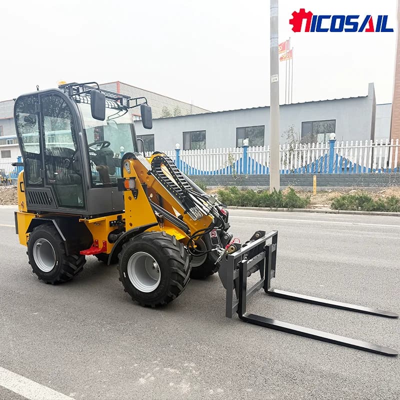 CE Piccolo Motore EPA ZL918X 1.5 TON Caricatore agricolo a quattro ruote motrici Ruota Compatta Telehandler Boom Caricatore telescopico Cambio