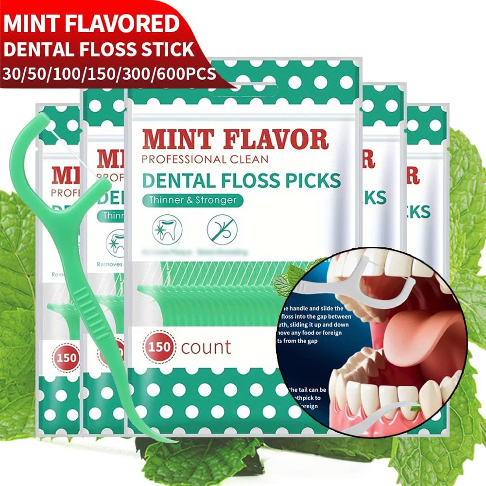 Interdental wire stick to smooth mint: cleaning of dental care, suitable for daily cleaning of food residues between teeth