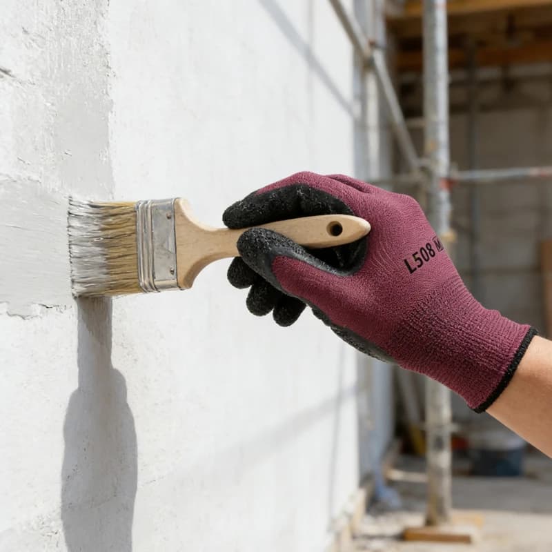 Guanti da Lavoro Neri e Rossi con Inserti, Comodi e Resistenti all'Usura, Protezione per la Sicurezza delle Mani, per Operazioni Industriali e Manutenzione