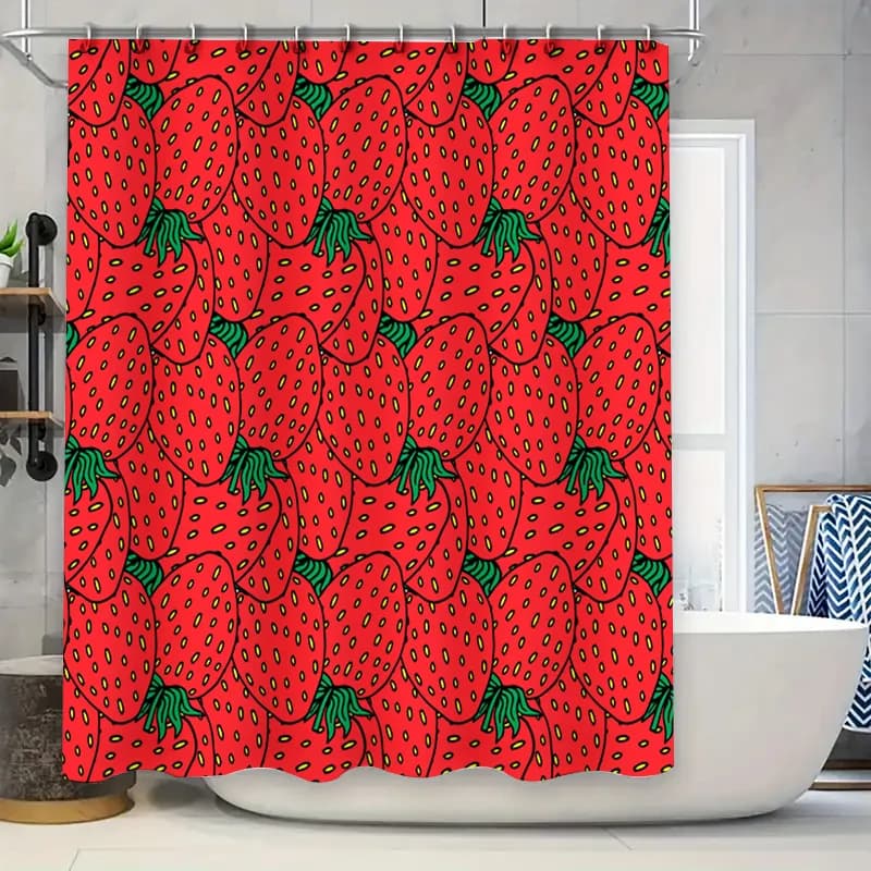 Tenda da doccia con stampa di fragole rosse Decorazioni per la casa Accessori per il bagno Idea regalo perfetta per lei o lui!