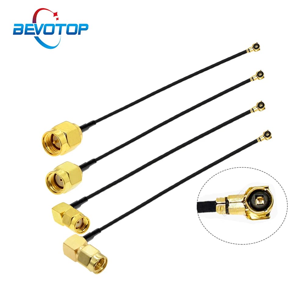 2PCS/lot MHF4 to SMA Jumper RP-SMA/ SMA Male to IPX-4 MHF4 Female Jack WIFI Antenna Extension Pigtail RG113 RF1.13 Cable Adapter