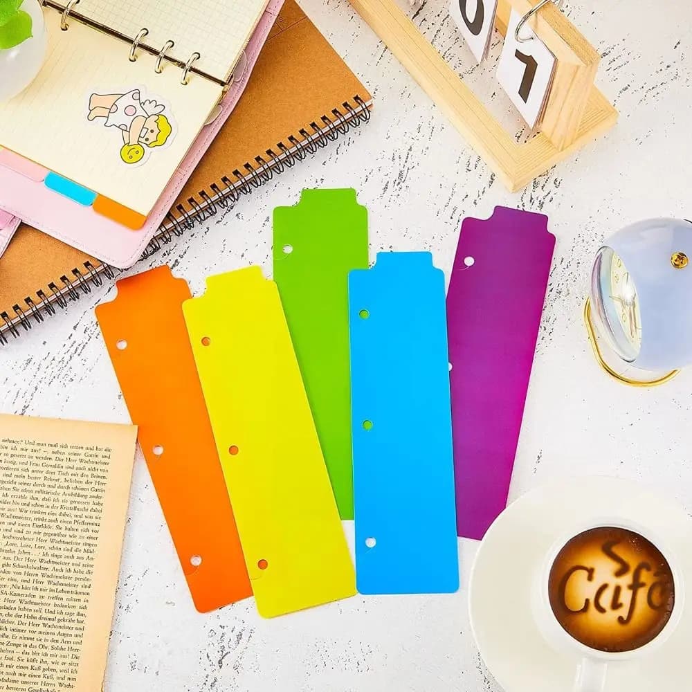 5Pcs/Set 3 Ring Binder A4 Plastic Binder Spacers Disc Notebook Partition Mini Binder Divider Colorful Dividers Sheet Set