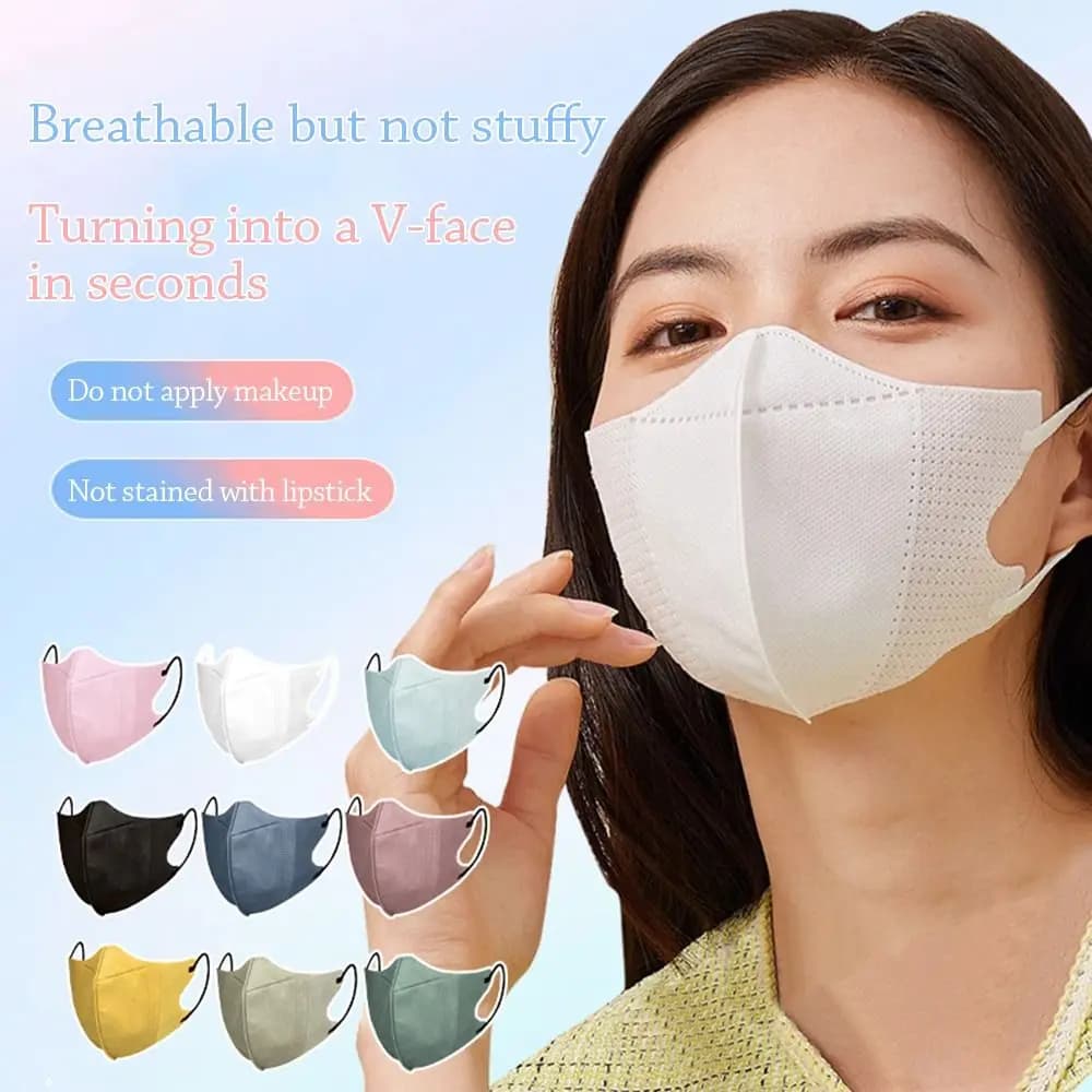 10 Pezzi Maschere per il Viso in Tessuto Non Tessuto Traspiranti Anti-UV Protezione Solare Maschera Anti-Sole per Sport all'Aperto