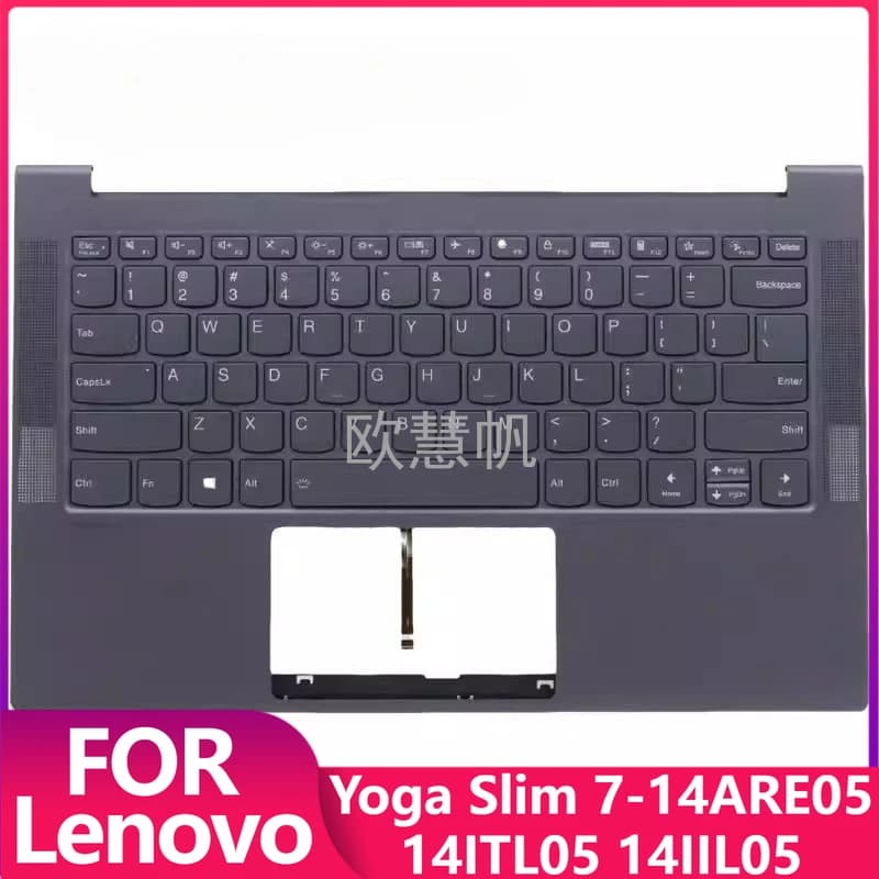 Nuovo Coperchio Superiore per Laptop Lenovo Yoga Slim 7-14ARE05 14ITL05 14IIL05, Poggiapolsi con Tastiera in Inglese USA 5CB0Z32102