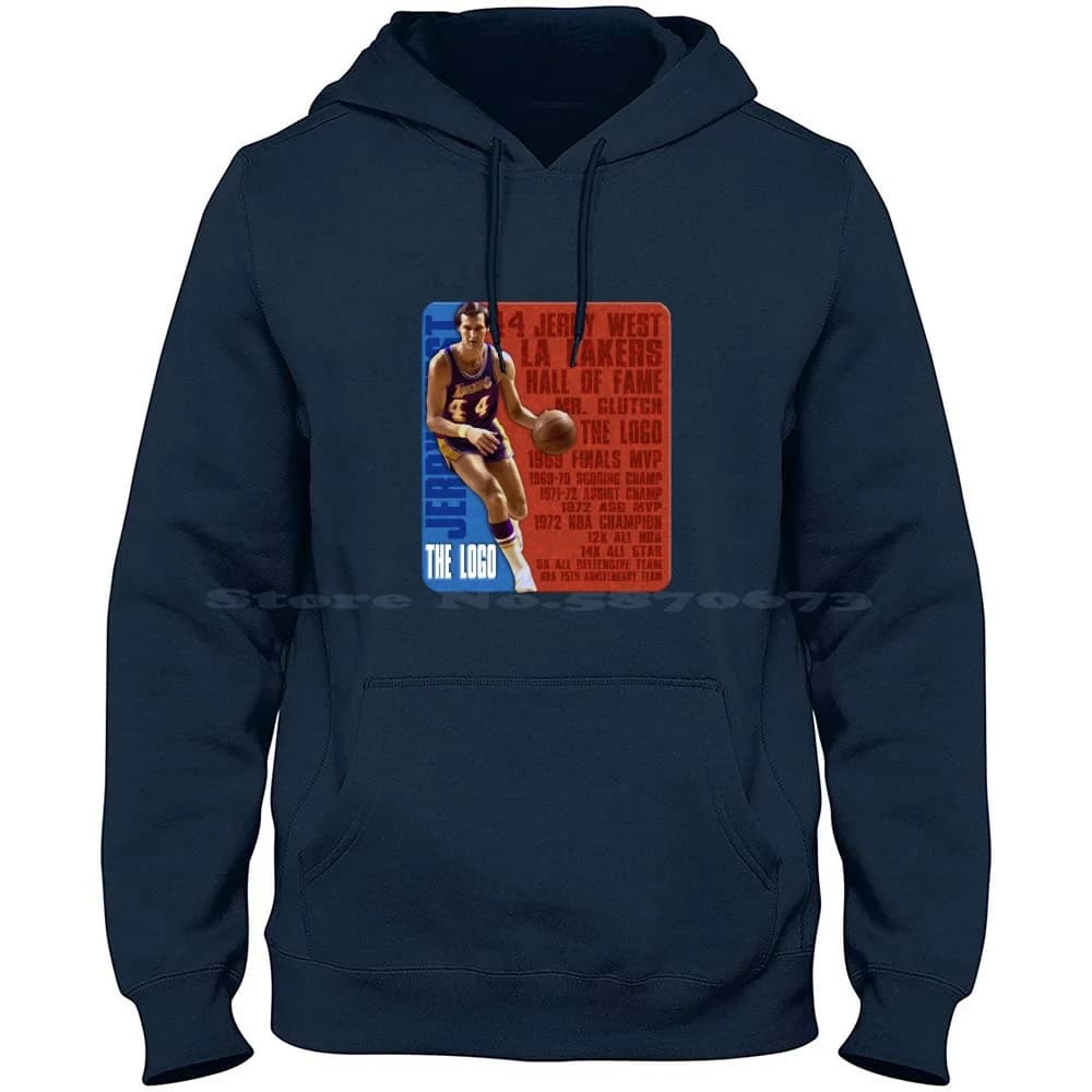 Maglietta con cappuccio The Logo Jerry West 100% cotone Il logo Jerry West 44 Hof Mr