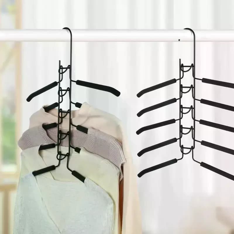 Multi-Tier Hanging Closet Hanger With Hooks Space-Saving Organizer For Closet Coats Shirts Dresses Jackets Hanging Storage