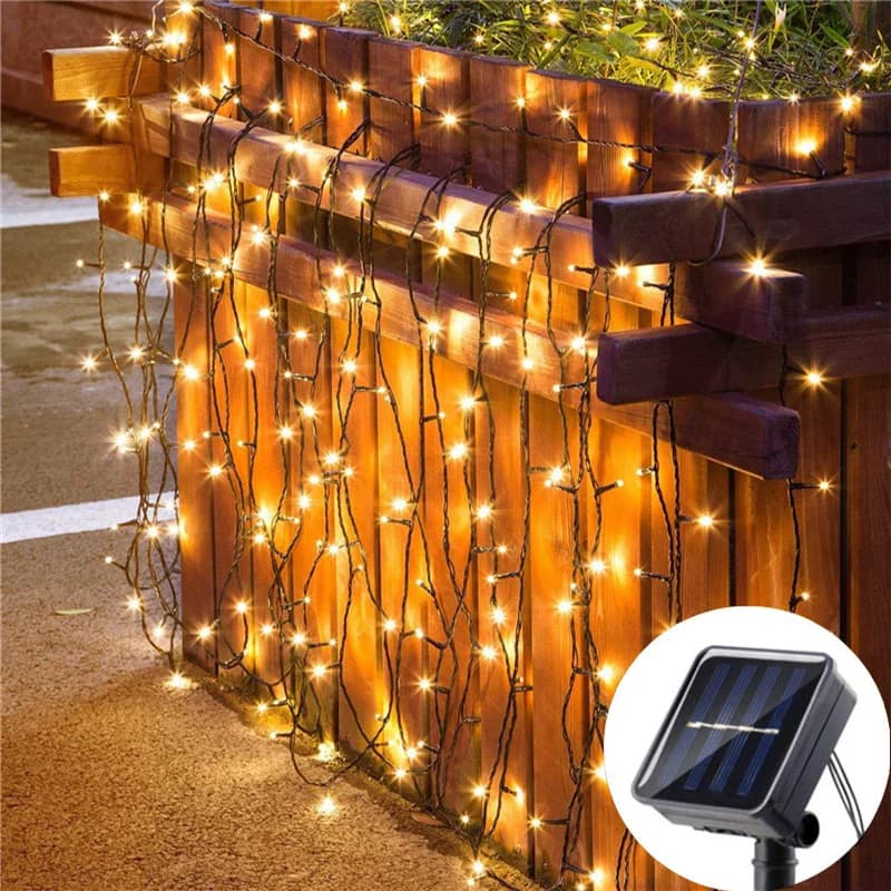 Luci Solari LED da Esterno 20/50/100/200 LED, Luci a Stringa Solari con 8 Modalità di Illuminazione, Ghirlande Luminose per Matrimoni e Decorazioni per Feste
