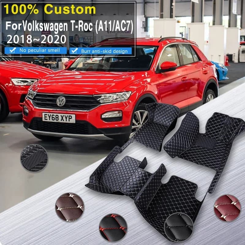 Tappetini auto 3D per VW Volkswagen T-Roc A11 AC7 2018 2019 2020 Impermeabile Tapete Automotivo Para Carro Tappetini auto Accessori auto