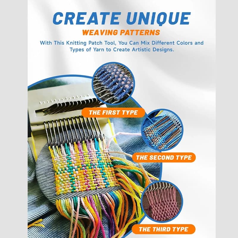 Kit lavorato a maglia per patch Mini portatile Speedweave Darning per principianti Riparazione rapida della cucitura Telaio per cucire Macchina Arti di tessitura fai da te