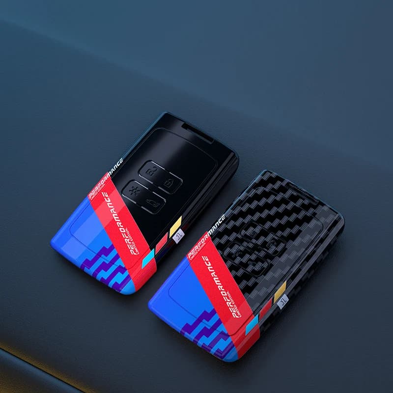 Custodia per chiave auto in fibra di carbonio ABS per Renault Clio Koleos Captur Kadjar Megane Talisman Scenic 4 Arkana Dacia Sandero Card