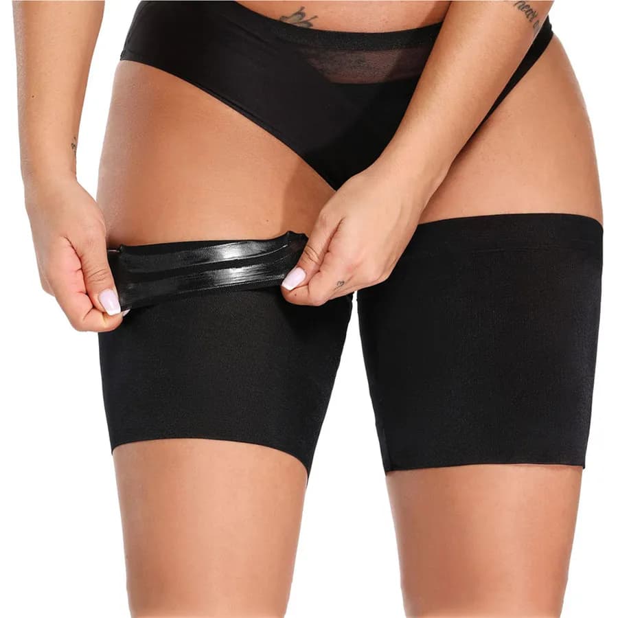1 paio di scaldamuscoli Color pelle da donna da sfregamento tra i piedi Legging in Nylon femminile Sexy Silicone Anti ganci bende alla coscia