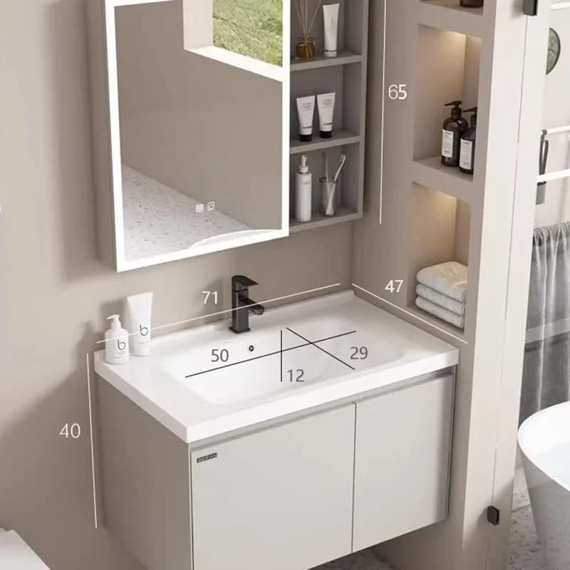 Mobile da bagno moderno in legno massello Lavabo nordico bianco Lavabo da bagno Piccolo mobiletto da bagno Vanity Tall Hogar Muebles Decorativo