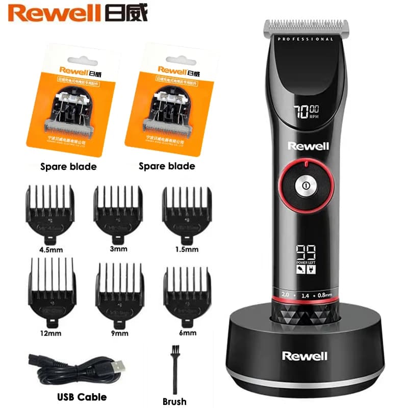 Rewell F29 Men's Professional Haircuts Electric Haircut Barbeque Steel Cutting Machine for Hair Cutting Battery 3500mA