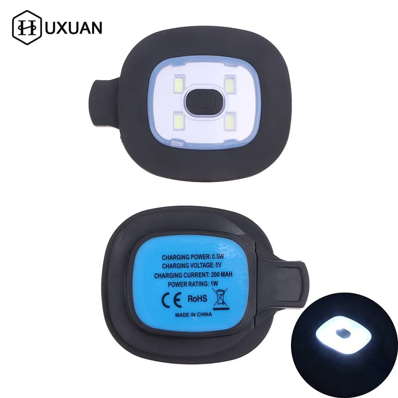 Luce LED Ricaricabile USB 1/2/4 Pezzi per Cappello, Lampada Frontale Sostituibile, Luce per Cappello Fai-da-Te per Ciclismo all'Aperto