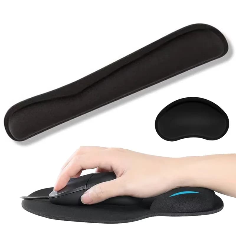Tappetino per mouse con poggiapolsi per tastiera con supporto per il polso Set di tappetini per tastiera in memory foam Tappetino per mouse ergonomico per PC da ufficio Tappetino per mouse per laptop