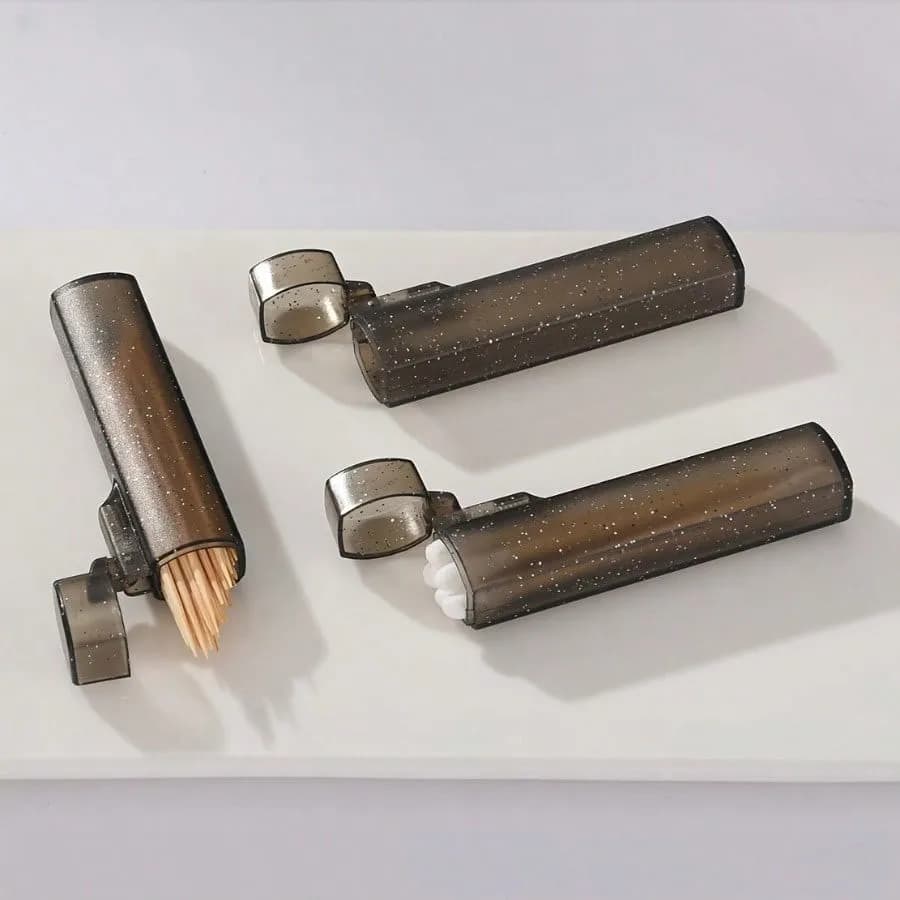 Scatola Portatile per Medicinali da Viaggio, Contenitore per Bastoncini di Cotone e Stuzzicadenti, Porta Sigarette in Plastica Trasparente, Accessorio Protettivo