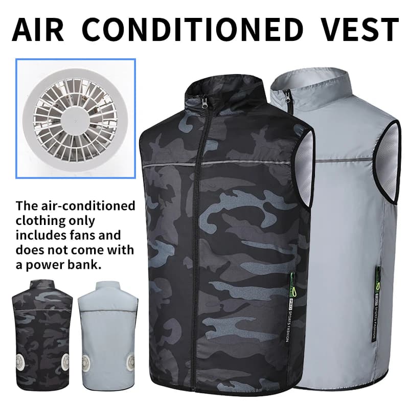 Gilet rinfrescante con ventola per sport all'aperto, protezione dal calore estivo【Alimentatore non incluso】
