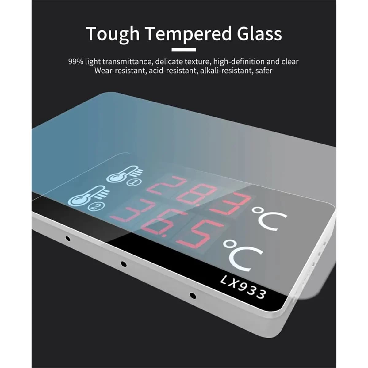 Stable- Tool Digital Thermometer Swimming Pool Household Indoor Dual Water Temperature External Probe Gauge Large Screen