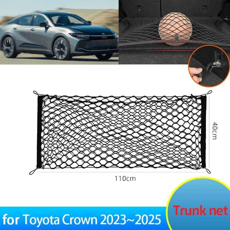 Trunk Net for Toyota Crown 2023 2024 2025 S232 HEV Sedan Accessories Car Floor Boot Elastic Storage Organizer Auto Sticker 70x70