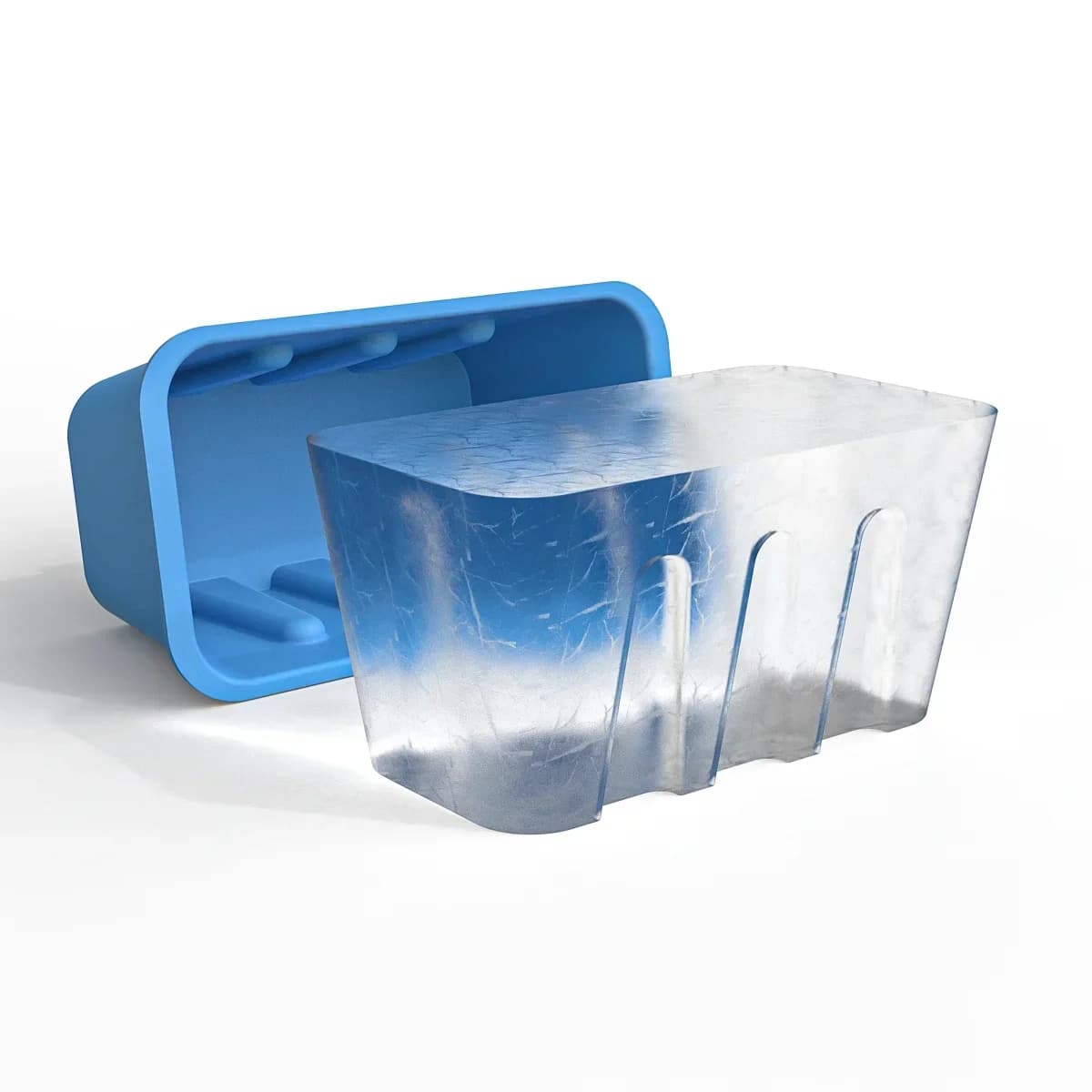Nuovi stampi per cubetti di ghiaccio extra large di seconda generazione Scatola per bagnetto di ghiaccio di grande capacità da 8 libbre Stampi per cubetti di ghiaccio in silicone a rilascio facile