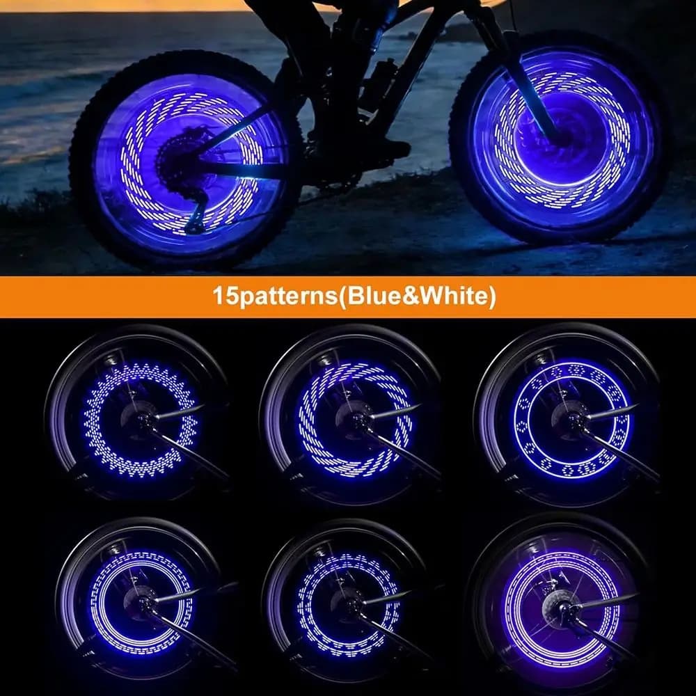 Luci LED Lampeggianti per Valvole e Raggi Bici, Multicolore, Impermeabili, che si Illuminano al Buio per la Guida Notturna