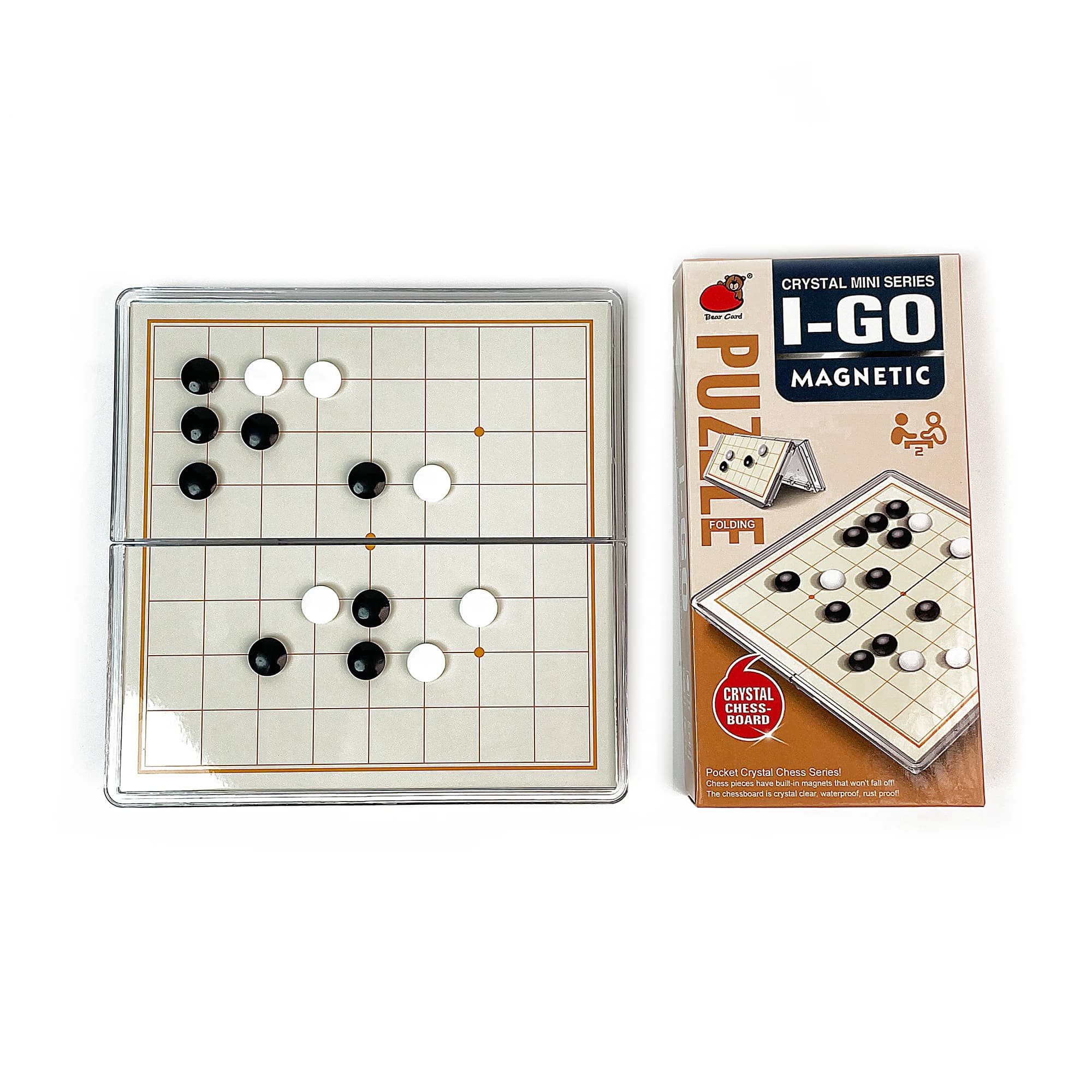 Gioco Go Magnetico Pieghevole in Cristallo, Set da Tavolo Trasparente in Plastica per Viaggi e Attività all'Aperto, Gioco di Strategia Classico