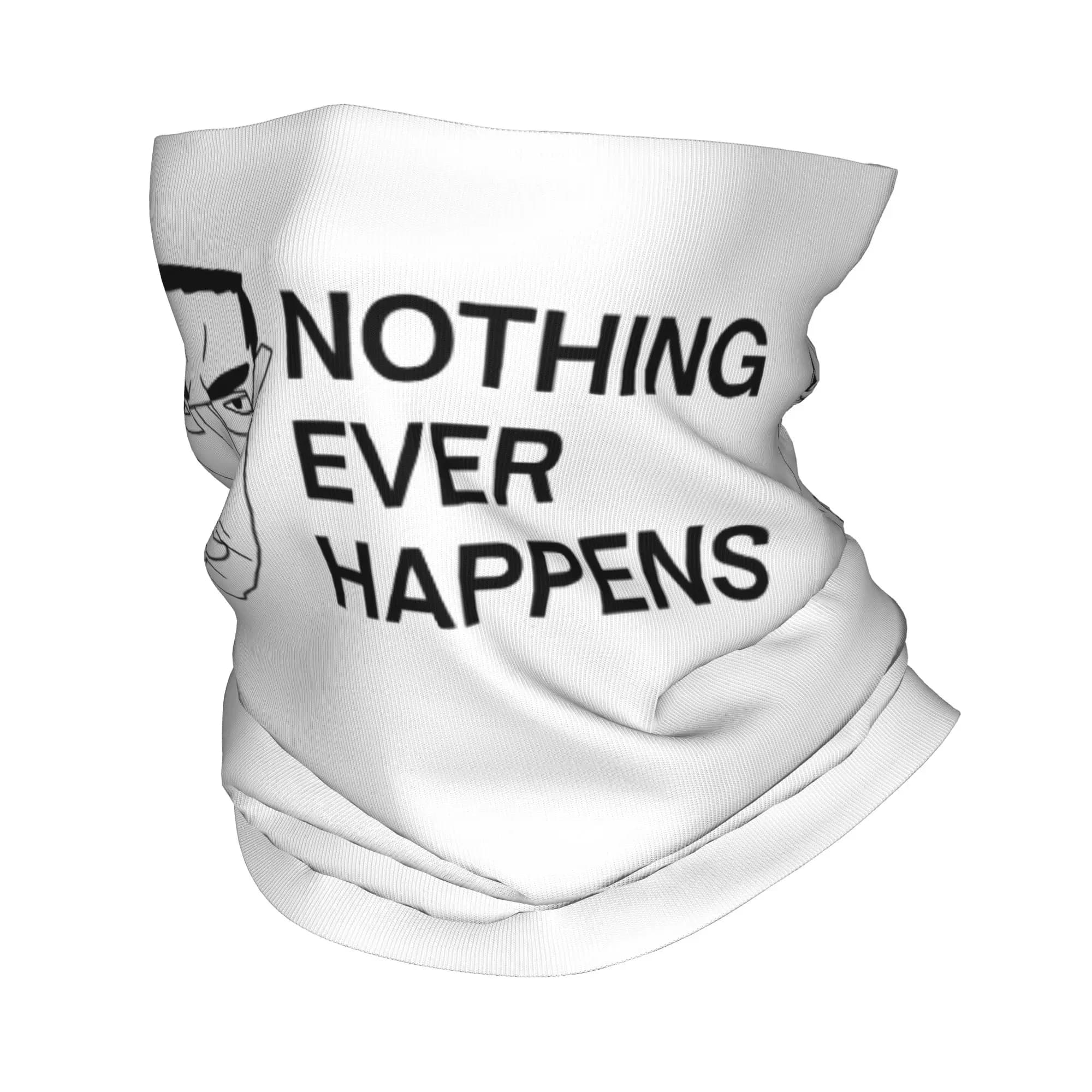 Chudjak Chud Nothing Ever Happens Bandana Neck Cover Balaclavas Face Mask Scarf Print Meme Headband Multifunctional Unisex Adult