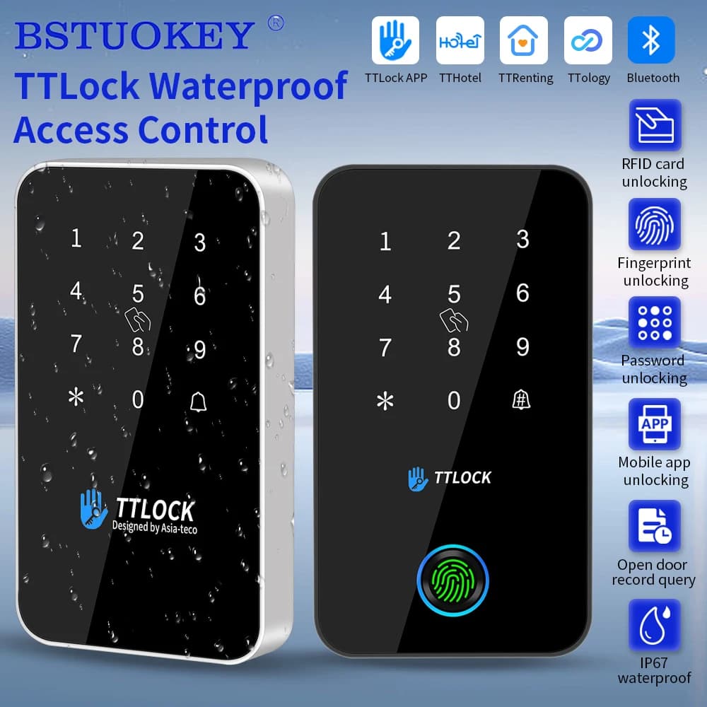 IP67 NFC Bluetooth Password biometrica Tastiera con blocco codice 13,56 MHZ con APP TTlock Apri serratura elettronica digitale intelligente per porta