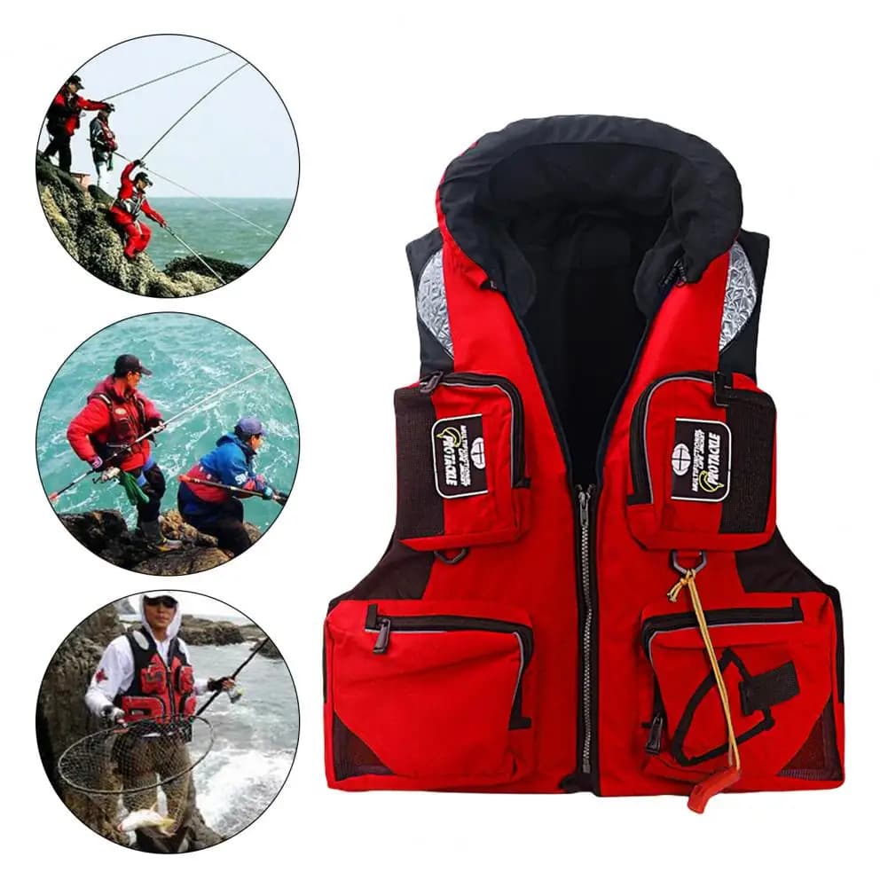 Gilet di salvataggio squisito gilet da surf leggero multitasche adulti canottaggio giacca di sicurezza per sport acquatici
