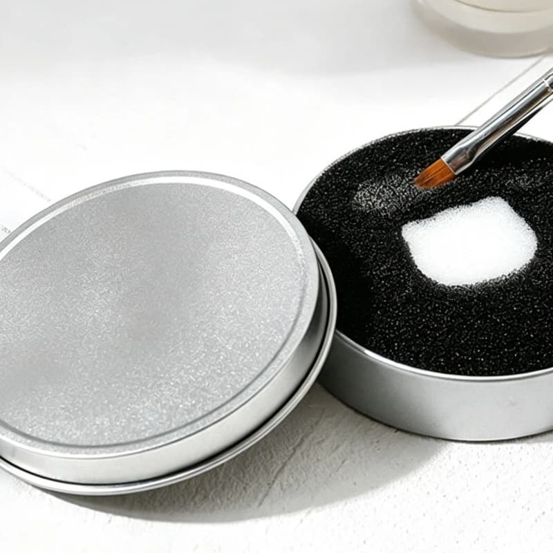 Makeup Brush Cleaning Box with Cleaning Sponge, Dry Clean Tool for Eyeshadow Brushes, No-rinse Cosmetic Brush Cleaner